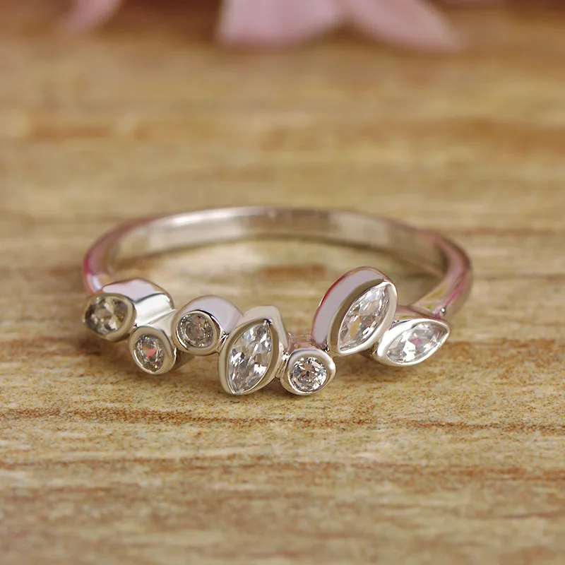 Женское кольцо со стразами MECHOSEN Золотое в форме листьев медное для свадебной