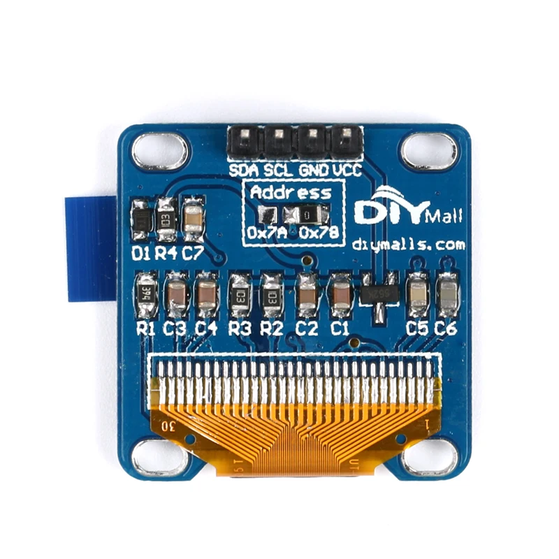 0 96 дюймовый белый цвет I2C IIC коммуникация 128*64 OLED дисплей ЖК-экран модуль 12864 |