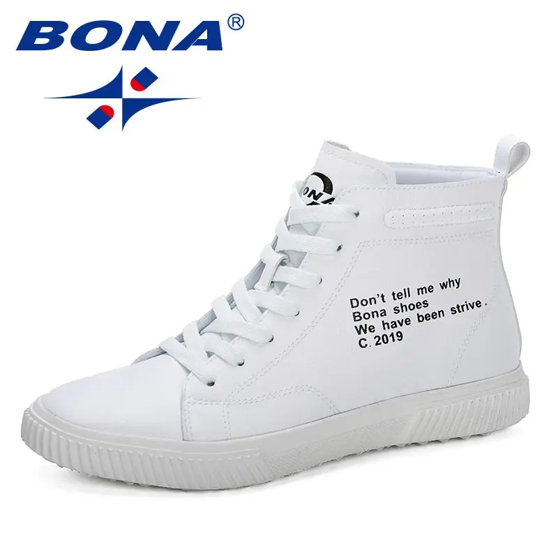 WHITE BONA/Новинка года; популярные мужские ботинки; ботильоны; сезон весна-осень; модные высокие кроссовки унисекс; мужская повседневная обувь; botas hombre - Цвет: WHITE