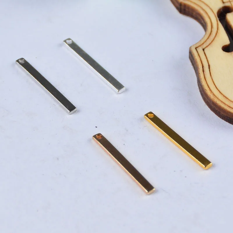 20*2mm 50pcs Copper Material Silver/gold plated Small sticks charms, charms for bracelets and necklaces