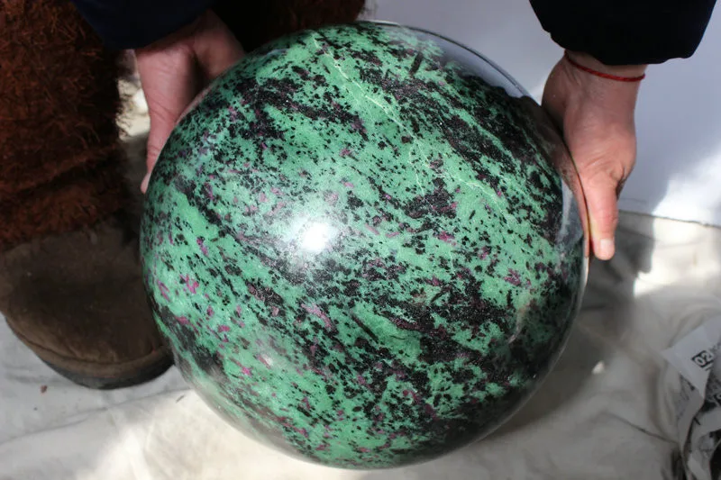 43,9 кг 96.7LB 11,7" большой натуральный редкий зеленый Рубин цоизит драгоценный камень хрустальный шар целебный Бразилия
