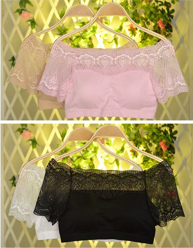 Кружевной бюстгальтер с цветочным принтом для девочек бюстгальтер-бюстье