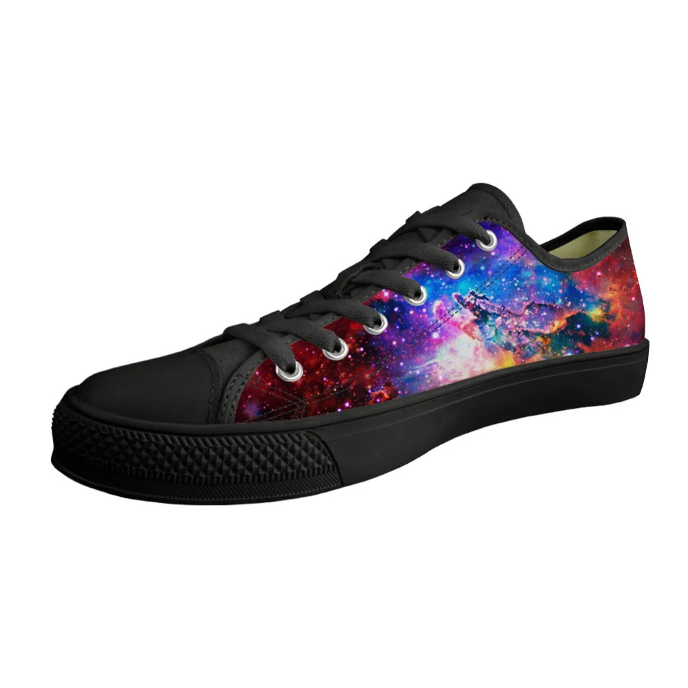 

Customized Zapatillas Hombre Vulcanized Man Shoes Casual Male Canvas Galaxy Pattern Shoes Breathable Lacing Student Boy Sneaker