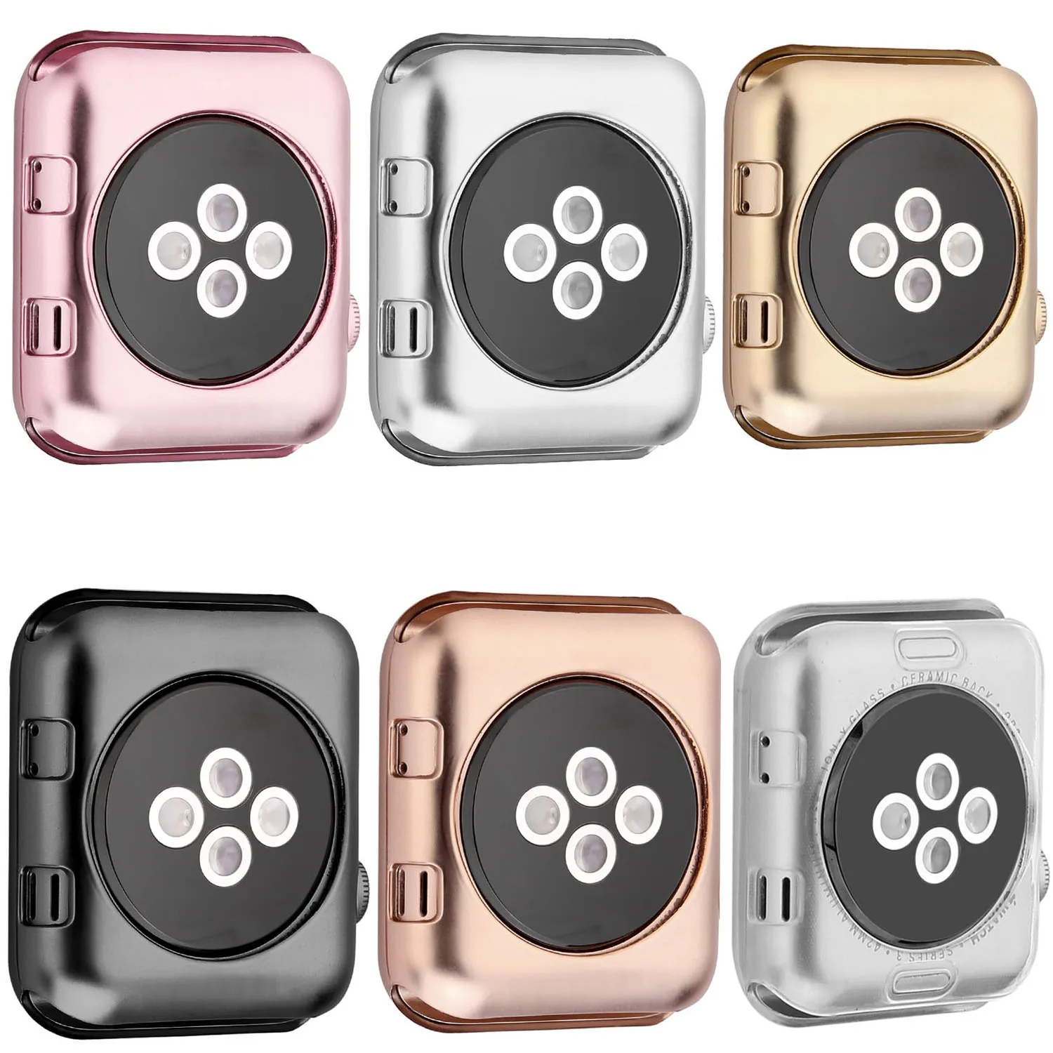 Мягкий силиконовый чехол для Apple Watch Series 1/2/3 модный защитный из ТПУ с покрытием 38