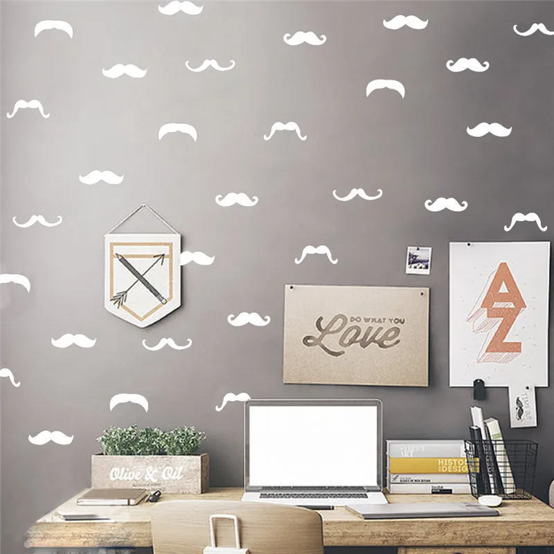 YRHCD INS стильные Экологичные виниловые наклейки с бородой DIY настенные Стикеры для