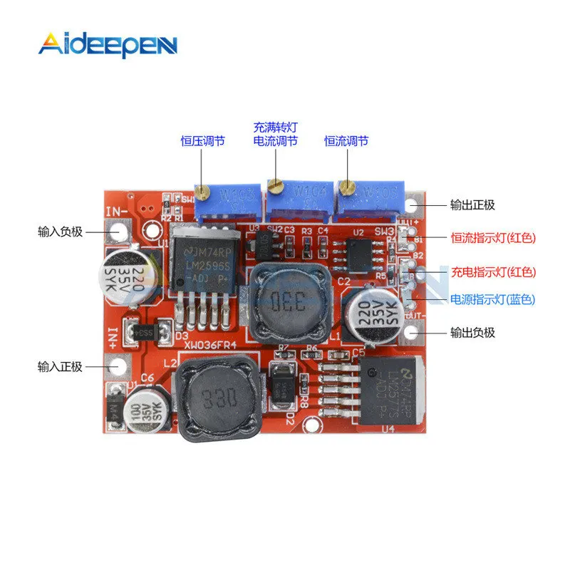 LM6019 LM2596 DC-DC шаг вверх вниз Boost Buck Напряжение Мощность преобразователя постоянного тока автоматический регулируемый постоянный ток доска 1,25 V-26 V 3A