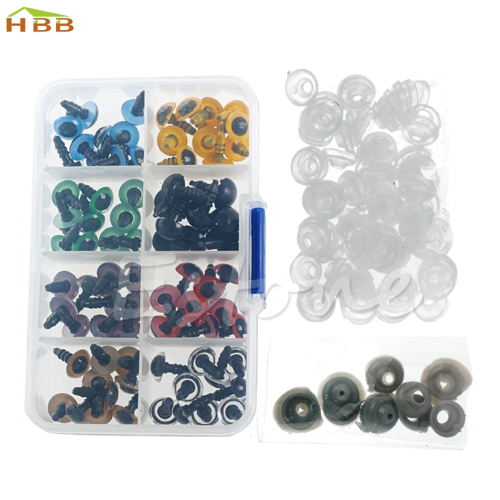 80 шт. 12 мм цветная пластиковая шайба для глаз Мишки Тедди куклы с животными