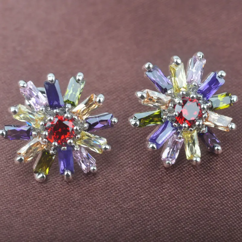 

Pretty Design Multicolor Cubic Zirconia For Women Stud Earrings Jewelry LS088