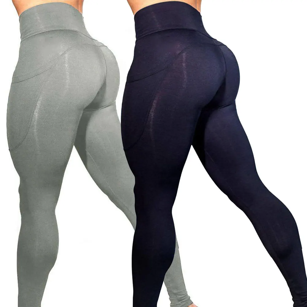 Slim Fit эластичный спортивный зал для бега тренировок йоги Штаны с высокой посадкой