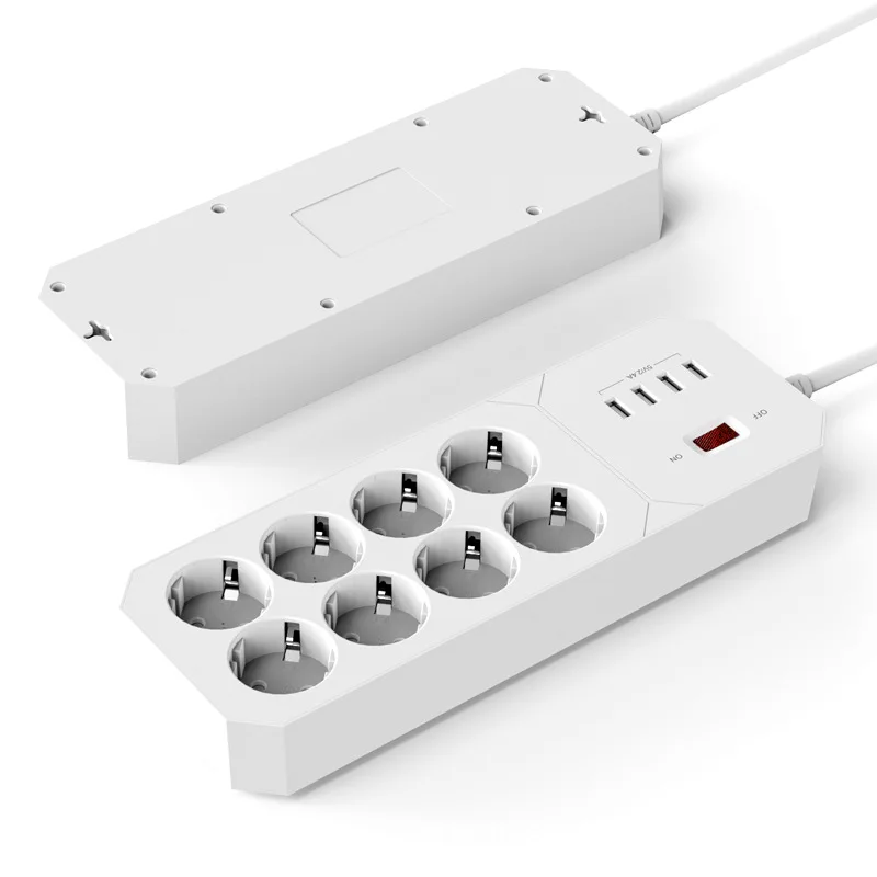 Розетки с USB 8 розетками, штепсельная вилка европейского стандарта, электрический переключатель, адаптер для зарядки, настенный удлинитель 1,8 м