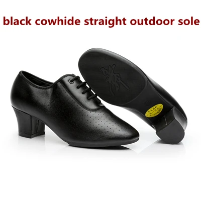 Women's Leather Latin Dance Shoes Ballroom Dancing Shoes Soft Sole Sailor Dance Shoes Adult Practice Dance Shoes Of Cloth - Цвет: cowhide straight out