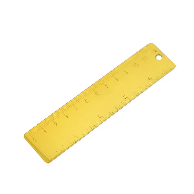 Линейка треугольная из нержавеющей стали набор 4 предметов золотистая Ретро