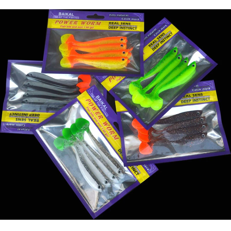 Горячая Распродажа мягкие приманки 4 шт./упак. рыболовные искусственные ручной