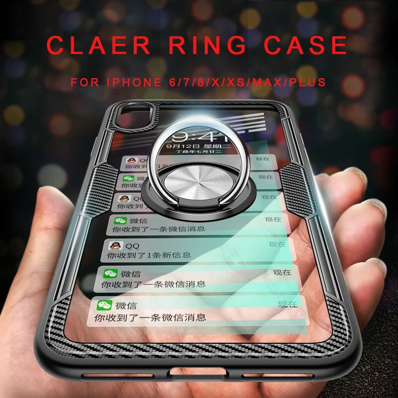 Utoper Case For iphone 7 Plus 360 Shockfproof Armor Ring Cover Coque XS Max 6 6S 8 X XR 10 Magnetic |