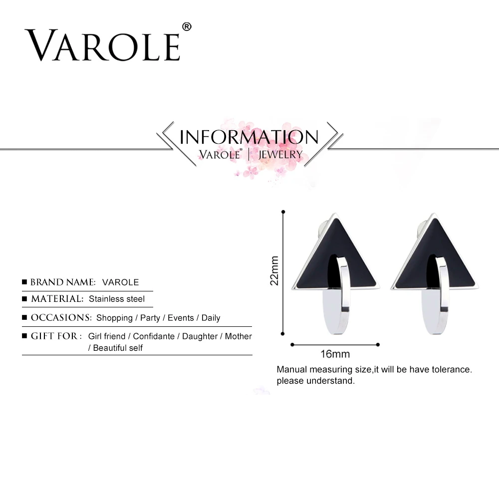 VAROLE серьги черные и темно Красного цвета гвоздики из нержавеющей стали для