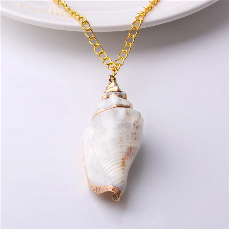 Fashion Shell Pendant Necklace Natural Gold Cowrie Women Best Friend Cowry Seashell Bohemian Jewelry | Украшения и аксессуары