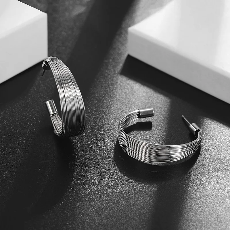 Shineland 2020 Модные роскошный клип серьги металлические bijoux трендовые для женщин