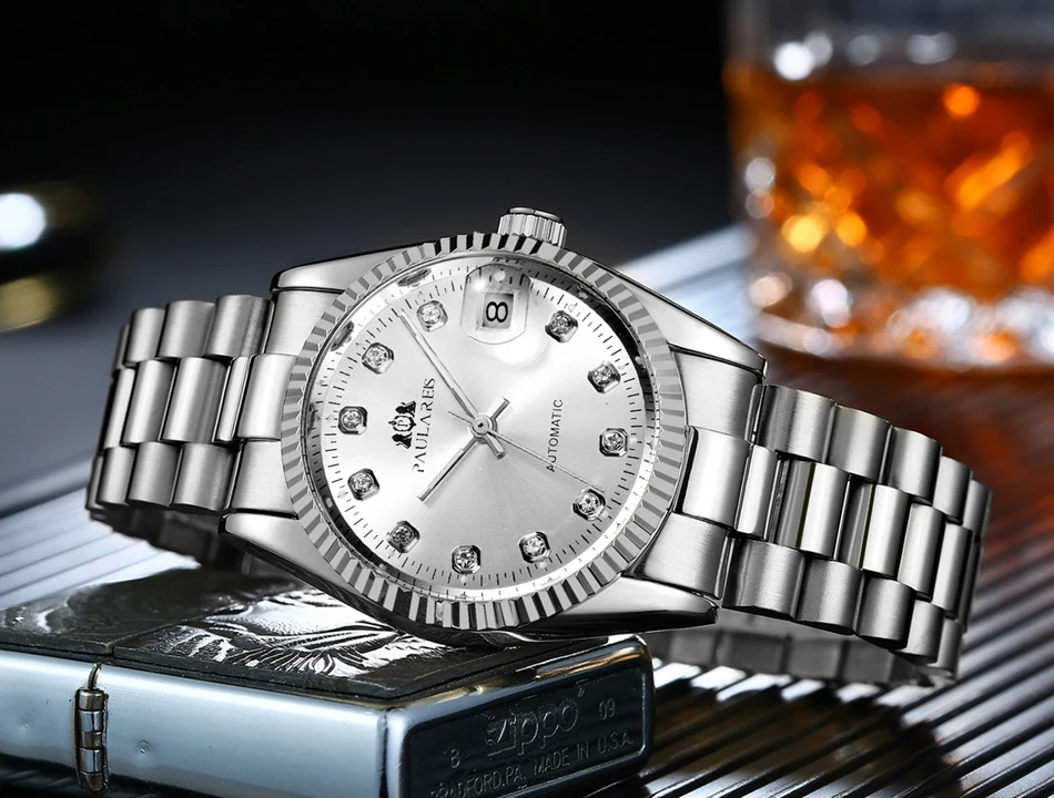 Мужские автоматические механические часы из нержавеющей стали Datejust роскошный простой: золото, серебро 2 тона всего 36 мм часы с датой