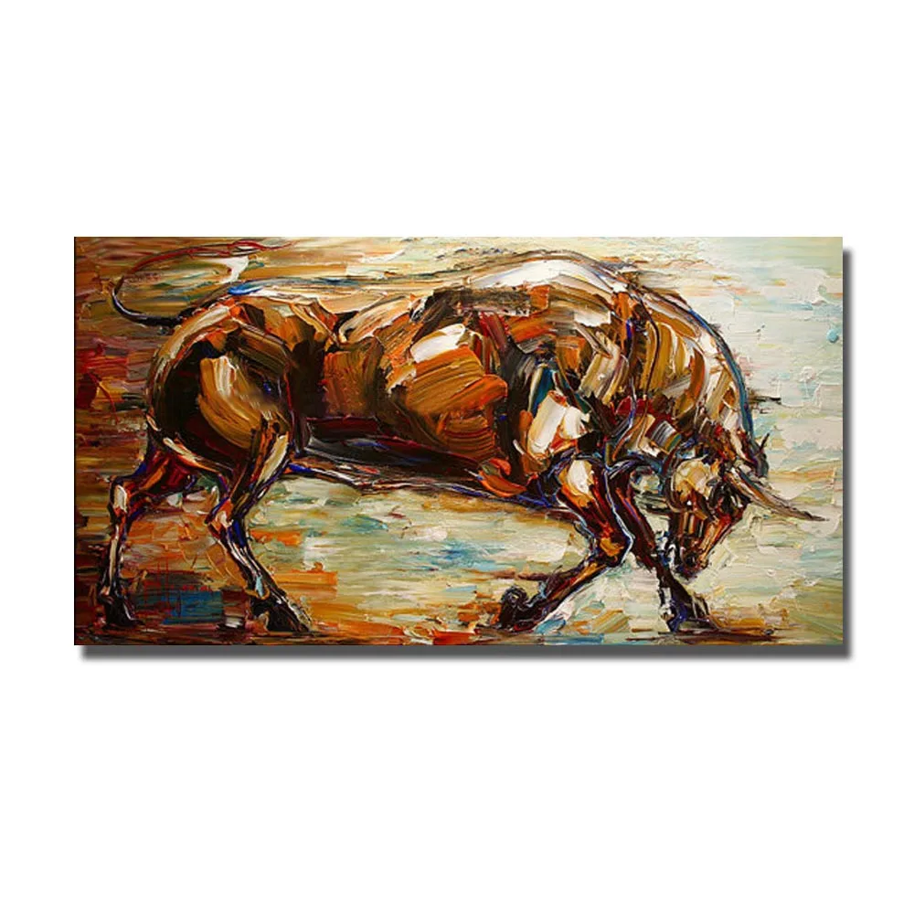 Angry ox wild bull масло для животных расписанное вручную 100 Современное абстрактное