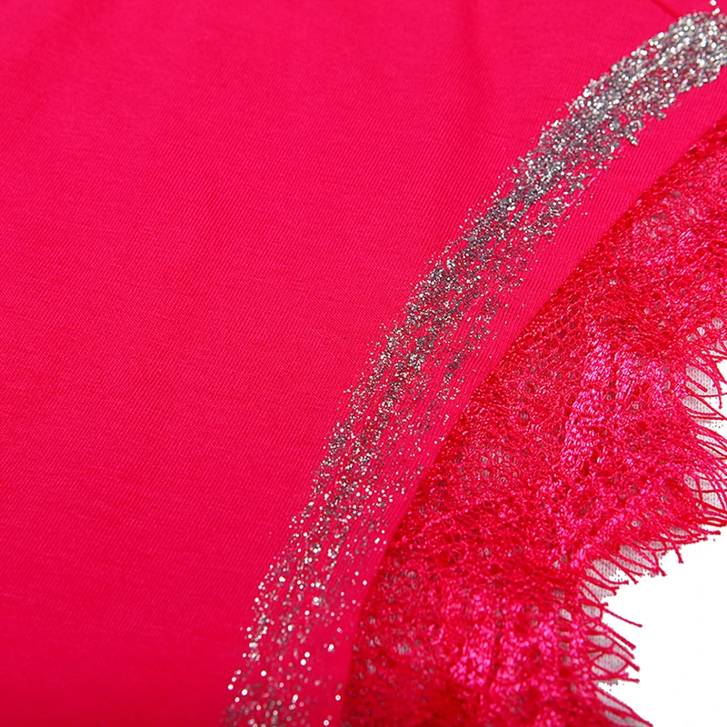 Женская футболка с коротким рукавом GLO STORY летняя кружевная серебристая принтом в