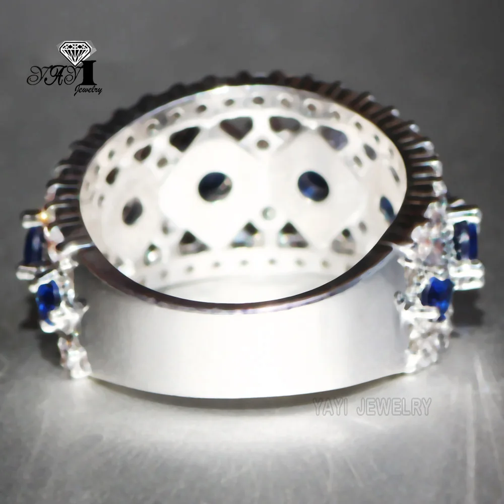 Женское кольцо с голубым Сапфиром И цирконом серебро 625 пробы|party fashion|engagement ringfashion