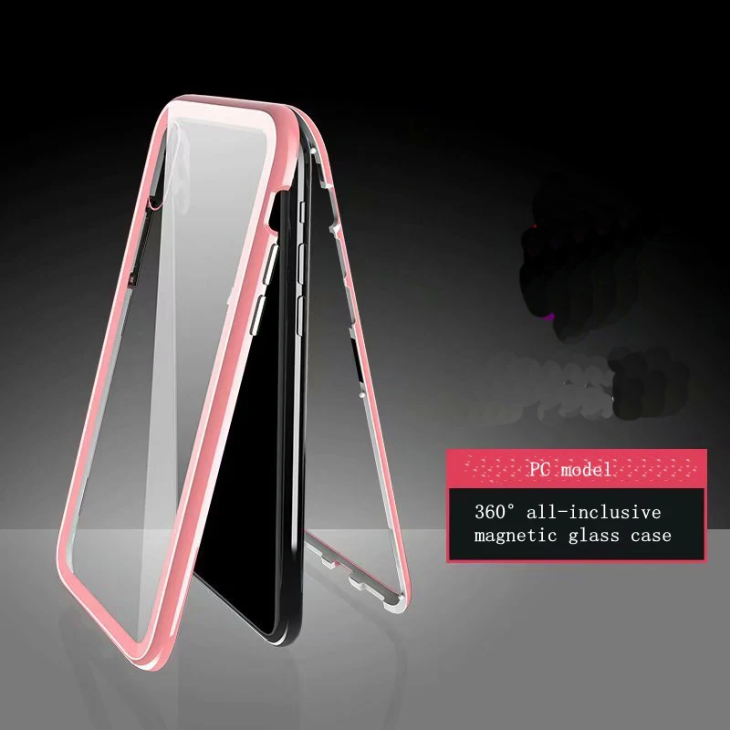 10 шт. роскошный Магнитный флип-чехол для iPhone X XS XR 7 8 Plus 11 11 Pro MAX PC Border прозрачная задняя крышка из закаленного стекла