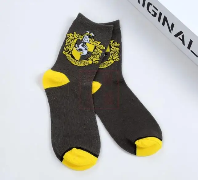 Adult Gryffindor Slytherin Hufflepuff Ravenclaw Stocking Winter Warm Anime Short Sock For Women Girls Lovely Elastic Cute Gift - Цвет: Серый