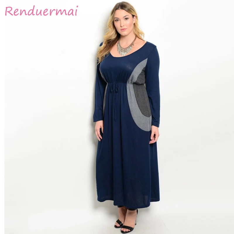 Женское платье большого размера женская одежда Осеннее длинное макси robe femme ete 2018