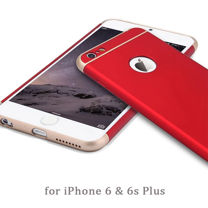 Роскошный тонкий чехол 3 в 1 для Apple iPhone 8 7 6 6s Plus полностью защищенный от падения с