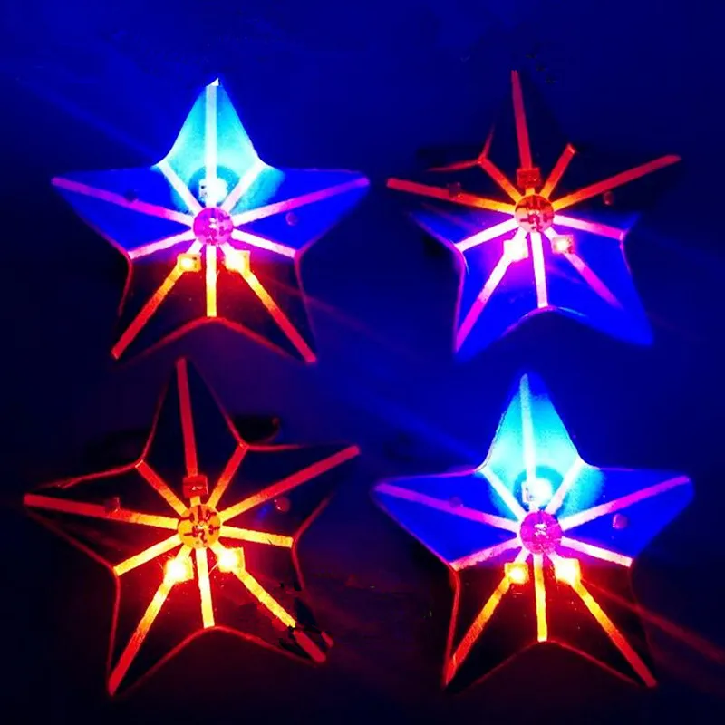 

New Star LED Light Up Blinking Brooch Pin Flashing Badge Kids Lighted Toy Gift Glow Badge Halloween Glow Party Supplies