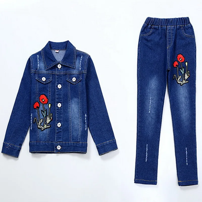 Детский ковбойский костюм модная весенне осенняя куртка с цветочной вышивкой