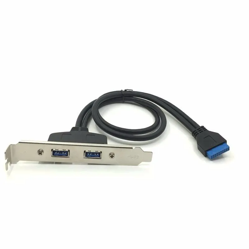 Материнская плата USB 3 0 19 / 20 контактный разъем к 2 портам Женский кабель для