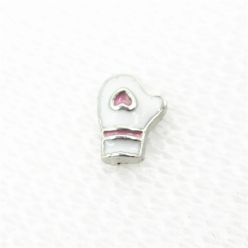 

20pcs/lot Hot Selling glove mitten Floating Charms Living Glass Memory Floating Lockets DIY Jewelry Charms