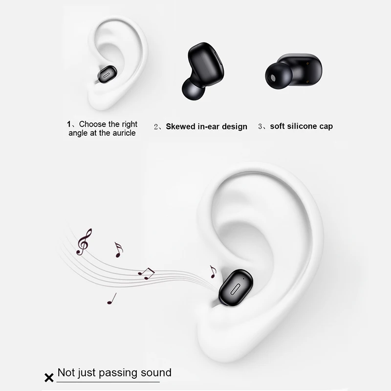 TWS Беспроводные Bluetooth 5 0 наушники с шумоподавлением Спортивная гарнитура стерео