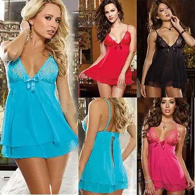 Женское сексуальное кружевное нижнее белье ночное ночная рубашка халат