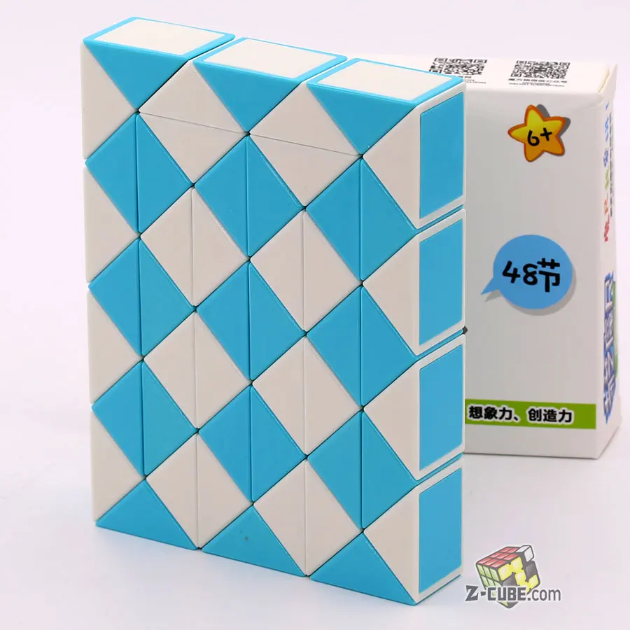 Горячая Волшебная змея учебник QiYi Волшебная линейка 24& 36& 48& 60& 72 блоки сегмент Куб DIY Головоломка творческие развивающие игрушки игра подарок Z - Цвет: 48 Blocks Blue