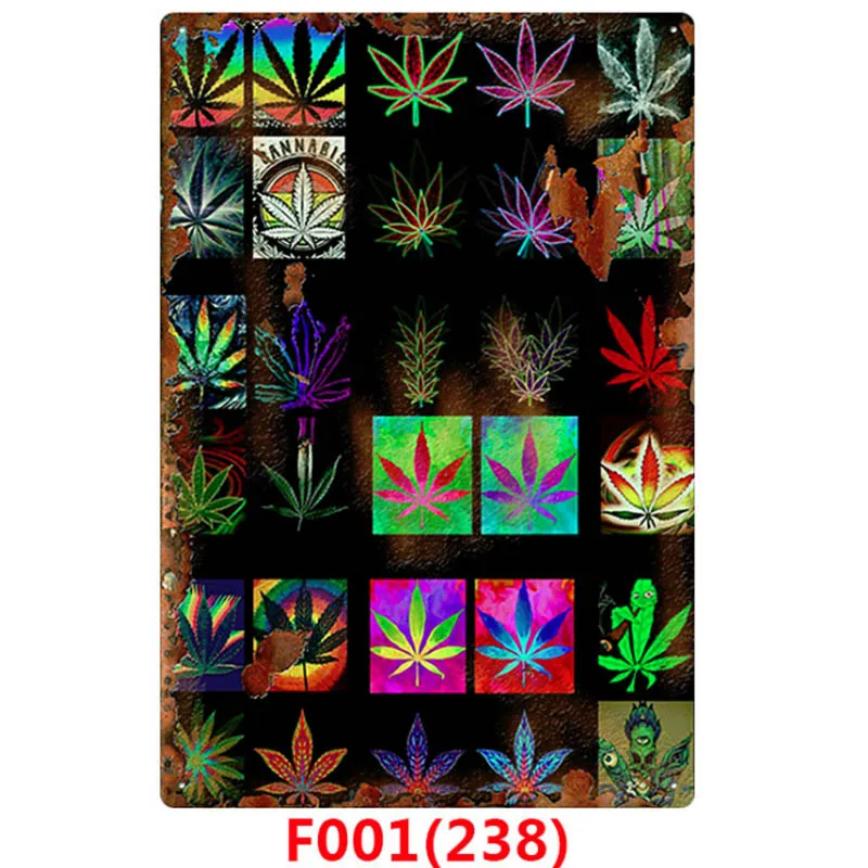 Фиолетовый 1pc Weed Retro Metal Tin Signs Poster California Vintage Tinplate Poster Bar Cafe Wall Decoration Poster 20*30cm - Цвет: Фиолетовый