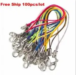 10 Mixed Colors 100 шт.(10 цветов на выбор) DIY застежка омаров веревочные шнуры ремешок для телефона сотовый телефон USB флэш-накопители Ключи Подвески ювелирные украшения - Цвет: 10 Mixed Colors