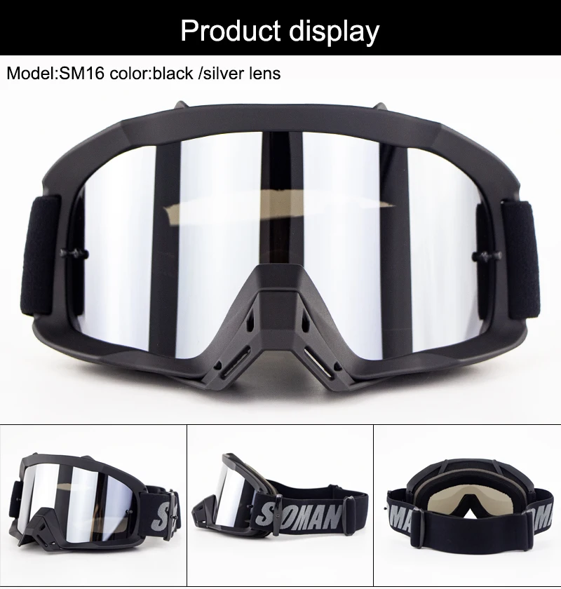SOMAN SM16 Новые Дорожные очки для мотокросса, очки для квадроцикла, велосипедные очки для мотокросса, Gafas