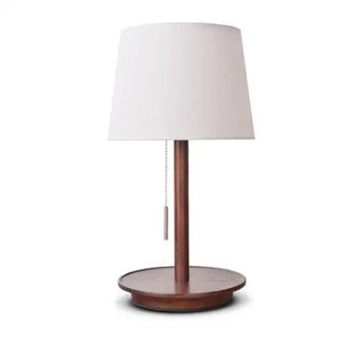 dark wood WH shade Настольный светильник из цельного дерева с usb-зарядкой, тканевый абажур, Скандинавская, японская, Скандинавская лампа для спальни, прикроватная, дизайнерская - Цвет абажура: dark wood WH shade