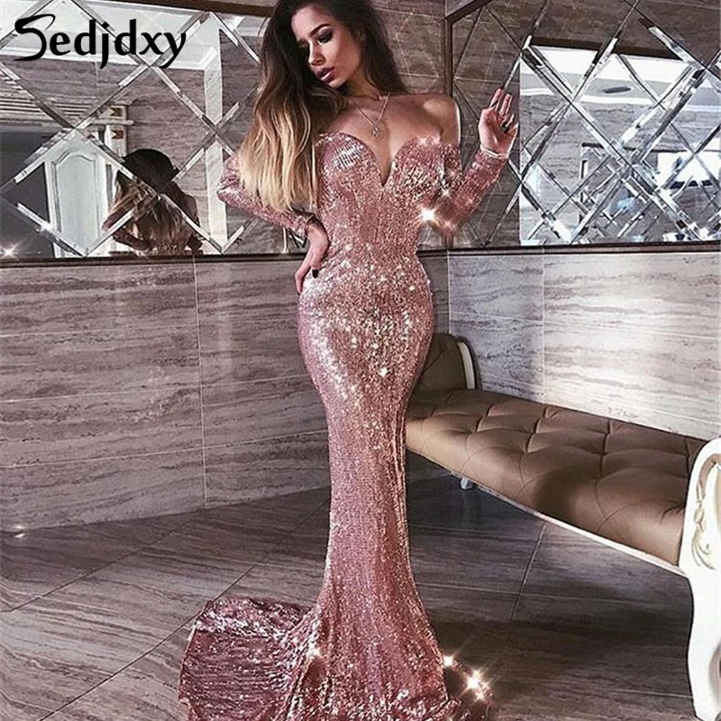 Женское Клубное платье макси с открытыми плечами открытой спиной и длинным