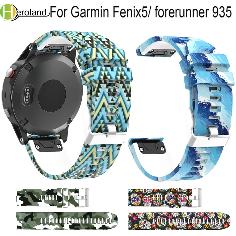 Модный спортивный силиконовый ремешок для наручных часов быстросъемный Garmin Fenix 5