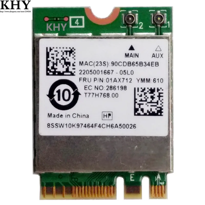 Оригинальный беспроводной RTL8822BE 802.11ac wlan Bluetooth 4 1 для Lenovo Thinkpad series FRU: 01AX711 01AX712 01AX738