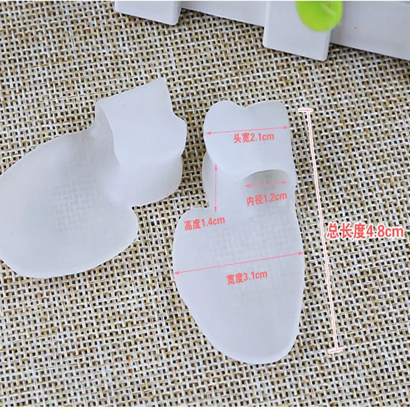 

1 Pair Hot Sale Resuable Silicone Foot Finger Toe Separator Little Toe Thumb Valgus Protector Bunion Adjuster Guard Feet Care