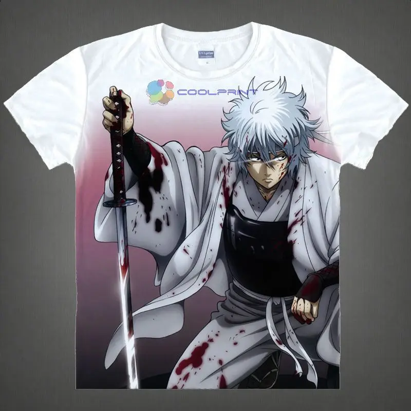 Coolprint японский аниме Серебряная душа Футболки унисекс &quotгинтама&quot Gintama футболка