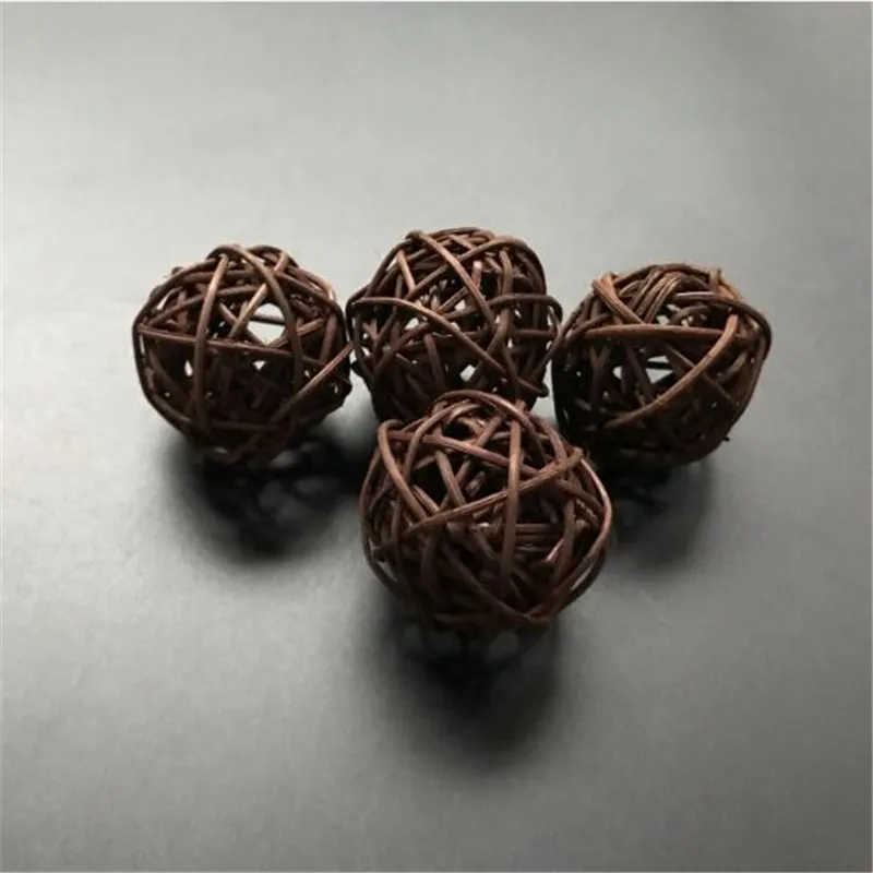 35pcs Brown Rattan Balls for String Light Xmas LED Garland Holiday Party Wedding Baby Kid Room Decoration