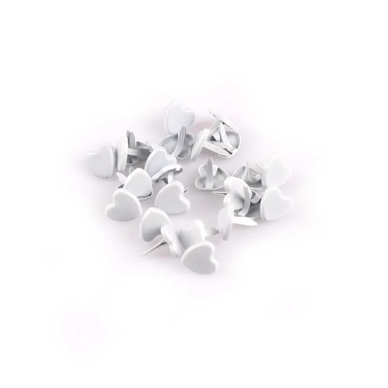 Многоцветный Металлический Craft Mix Сердце штифтики для скрапбукинга, украшение крепежа брадсы украшения DIY альбом 100 шт 8x9 мм C1923