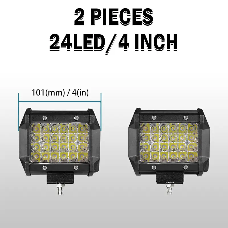 2 x 4 inch light bar Led Bar 4 7 12 17 20 дюймов четырехрядный светодиодный светильник, рабочий светильник, точечный светильник, противотуманный головной светильник для внедорожника 4x4 ATV UAZ Car Kamaz 12V 24V - Цвет: 2 x 4 inch light bar
