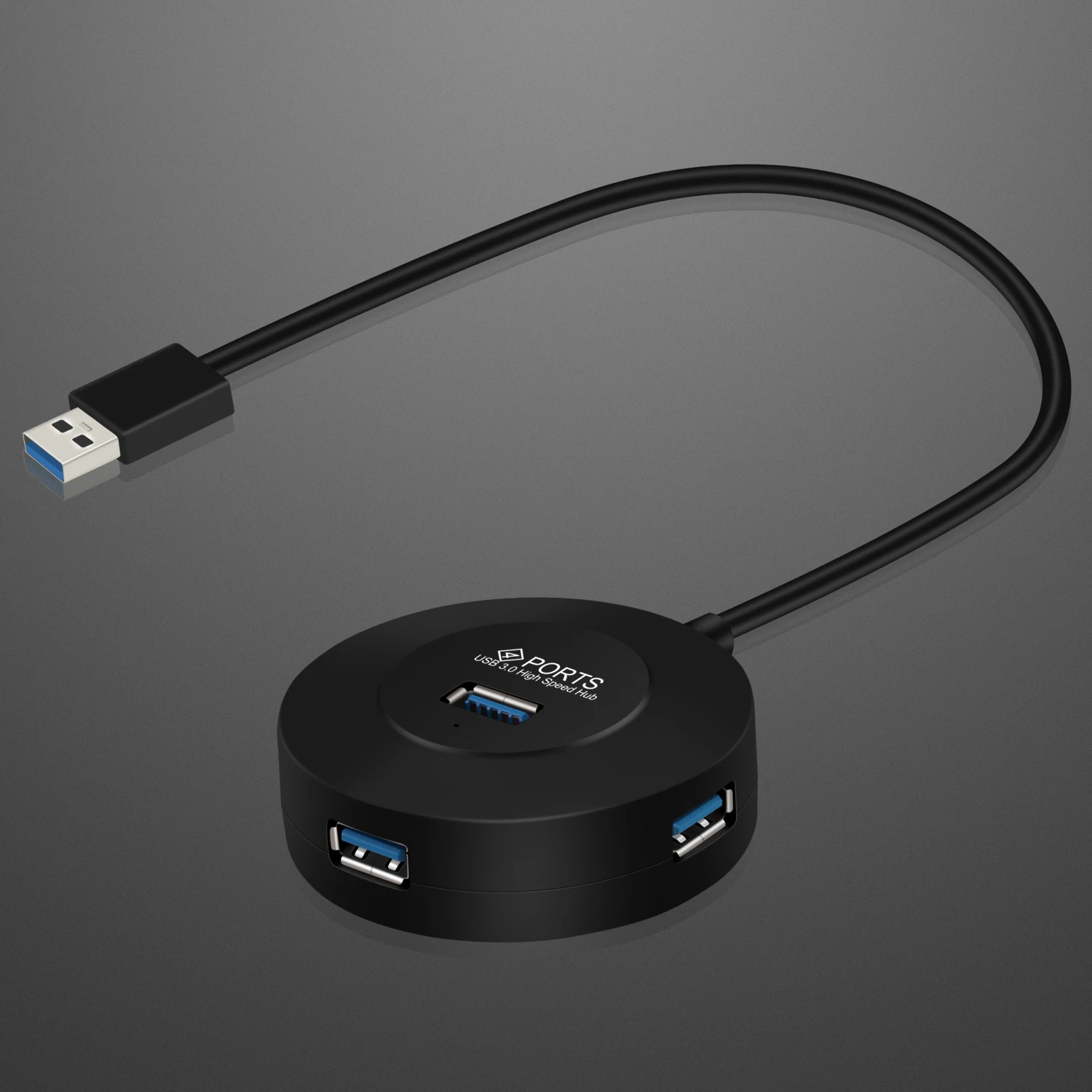 Black Внешний концентратор Usb 3,0, 4 порта, портативный Разветвитель USB с портом питания для компьютера, ПК, ноутбука, аксессуары, концентратор USB 3,0 - Цвет: Black