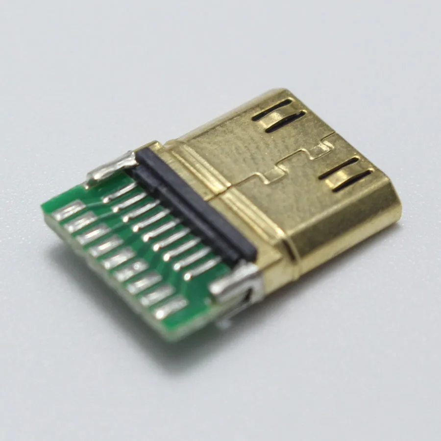 2 шт. DIY Mini HDMI Тип C Штекерный разъем для сварки 19 Pin PCB + 1 Позолоченные вилки|plug